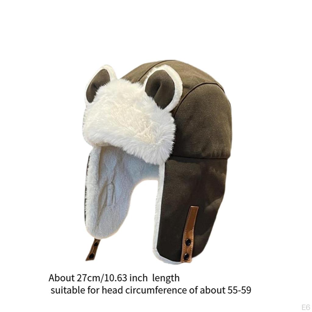 Animal Ear Trapper Hat for Women, Stylish Soft Winter Riding, Street Shopping