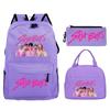 Kpop Peripheral Printing Student Schoolbag Large Capacity Casual Backpack Three-Piece Set