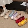 French bow round head ballet shoes fairy shoes flat gentle evening shoes autumn new women's small single shoes