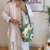 Canvas Material Floral Pattern Bucket Bag Floral Design Creative Canvas Handbag  Outdoor Activities