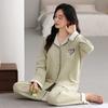 Pajamas Women's Spring and Autumn Autumn Pure Cotton Long-sleeved Cardigan Thin Cotton Women's Simple Temperament Loungewear Can Be Worn Outside