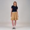 HAGAHI Silk Chiffon Flare Midi Skirt - Beige