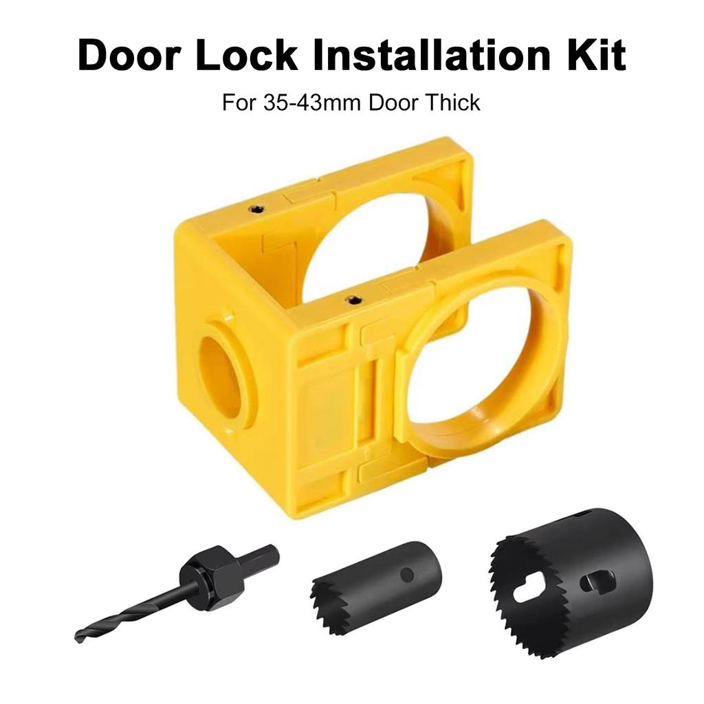 Door Lock Installation Kit Hole Saw Set For Door Knob Lock Carbon Steel Hand Tools With Guide