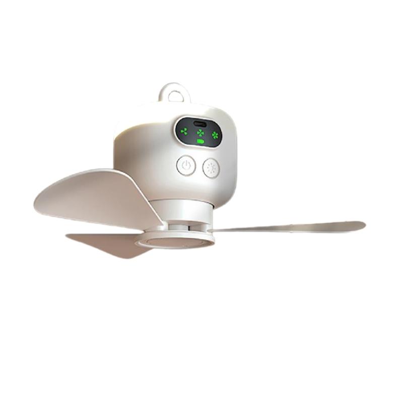 Rechargeable Ceiling Fan with Remote 4Speeds USB Ceiling Fan Hangings Fan for Camping Bed Camping Tent Canopys Cubicle