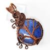 Certified Natural Lapis Lazuli 88 Ct Handmade Copper Wire Wrapped Oval Pendant