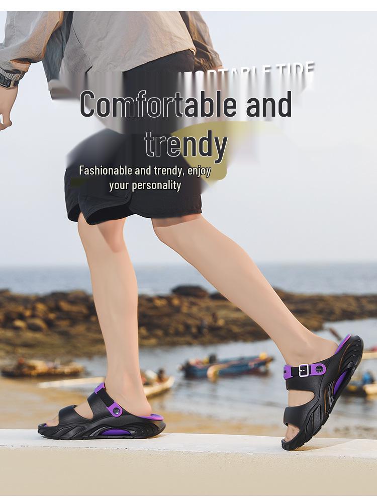 Men's Trendy EVA Cross-Strap Sandals – Thick Sole for Outdoor Sports & Beach