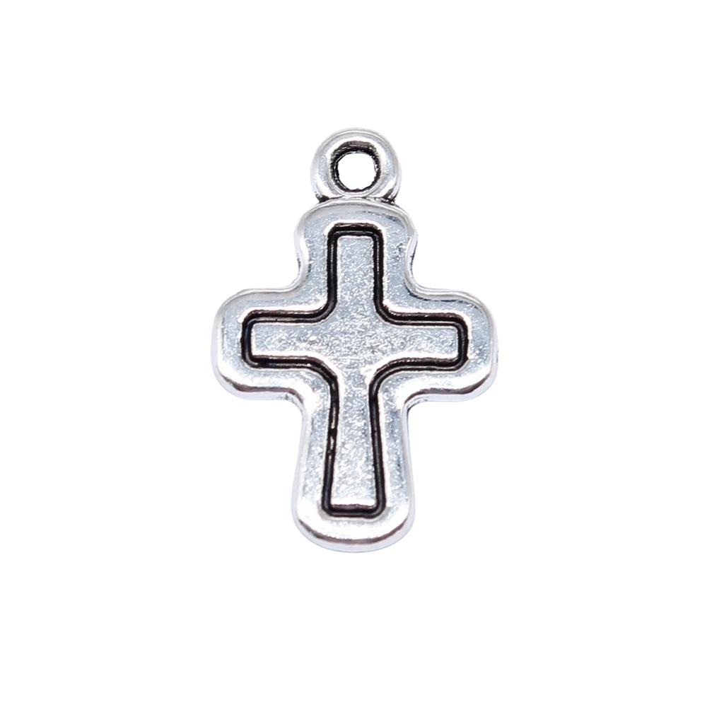 

20шт подвески-крестики античное серебро цвет цинковый сплав 20х13мм