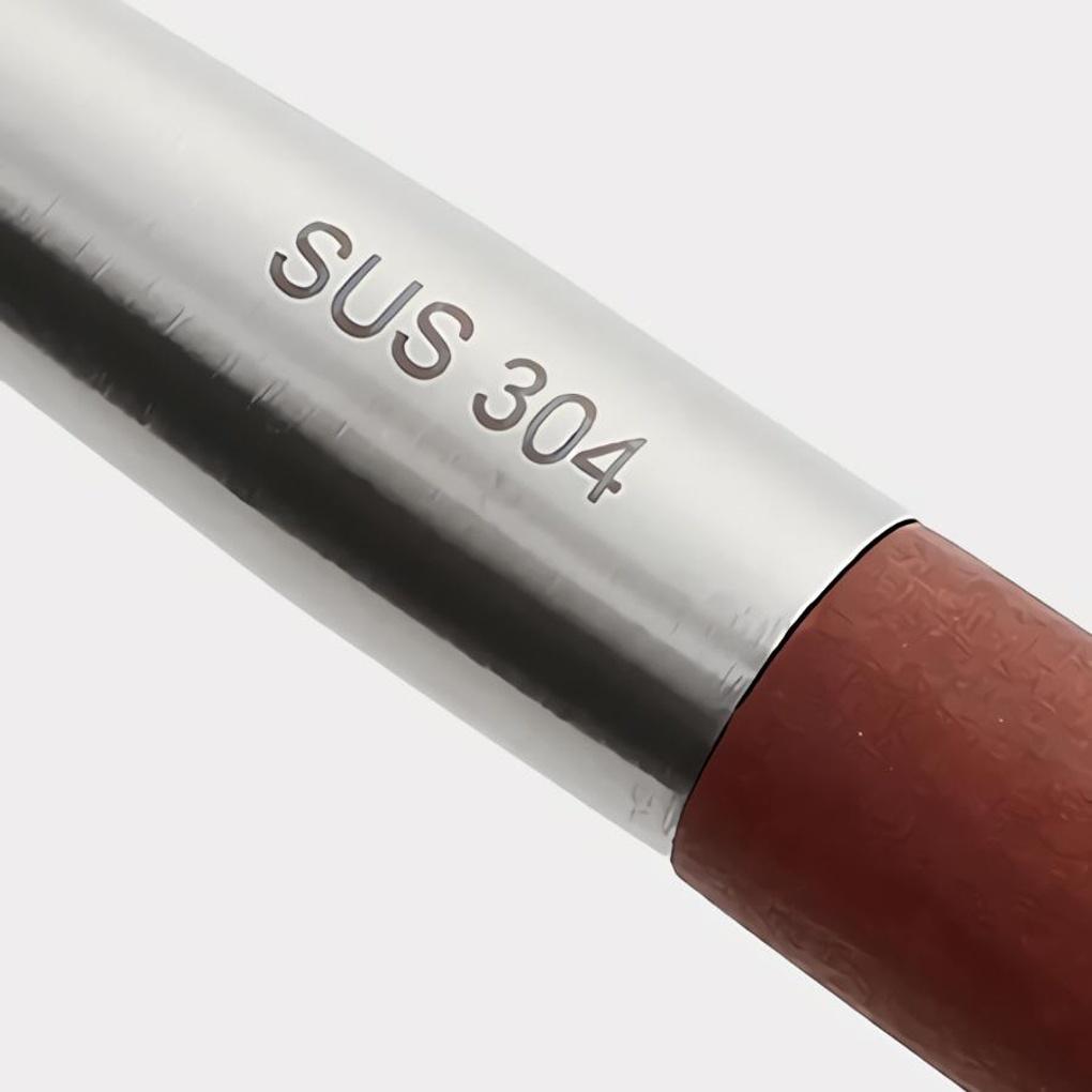 Long-Handled Stir-Fry Spatula Wood Handle Stainless Steel F Turner