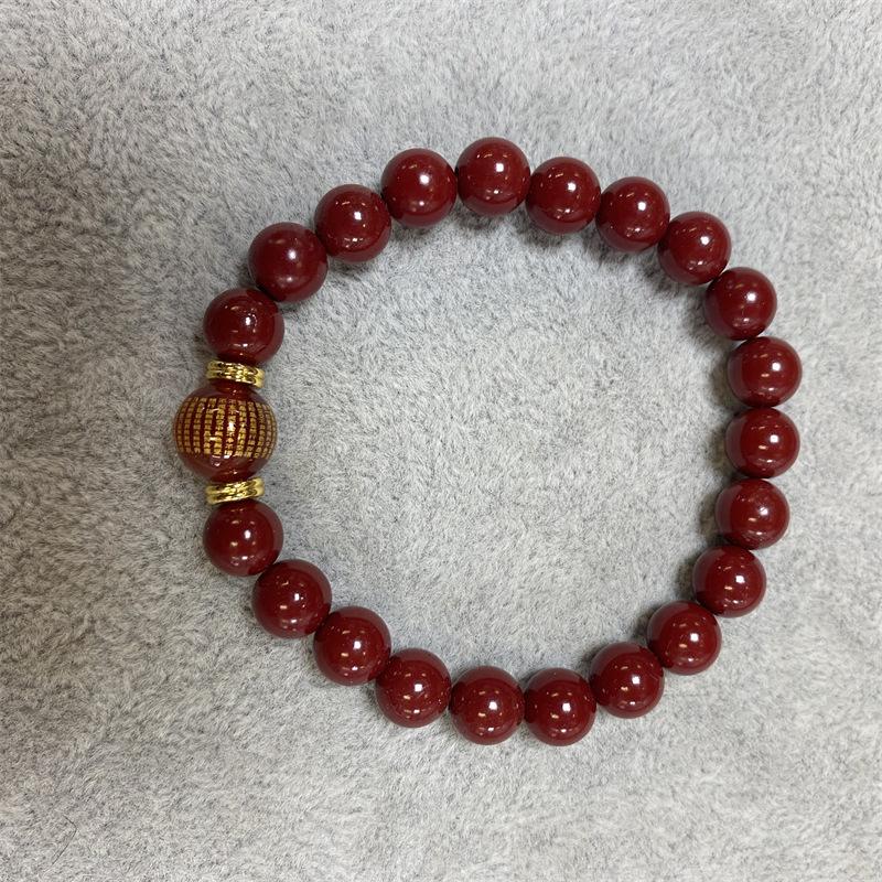 

Прозрачный товар киноварный браслет подвеска с пряжкой безопасности ретро простой фиолетовый золотой песок двойное кольцо браслет аксессуары женщины