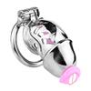 LEZEE Male Chastity Cage Chastity Belt With Peeing Hole Silicone Imitation Clitoris Plug Penis Cages Urethral Lock Sex Toys