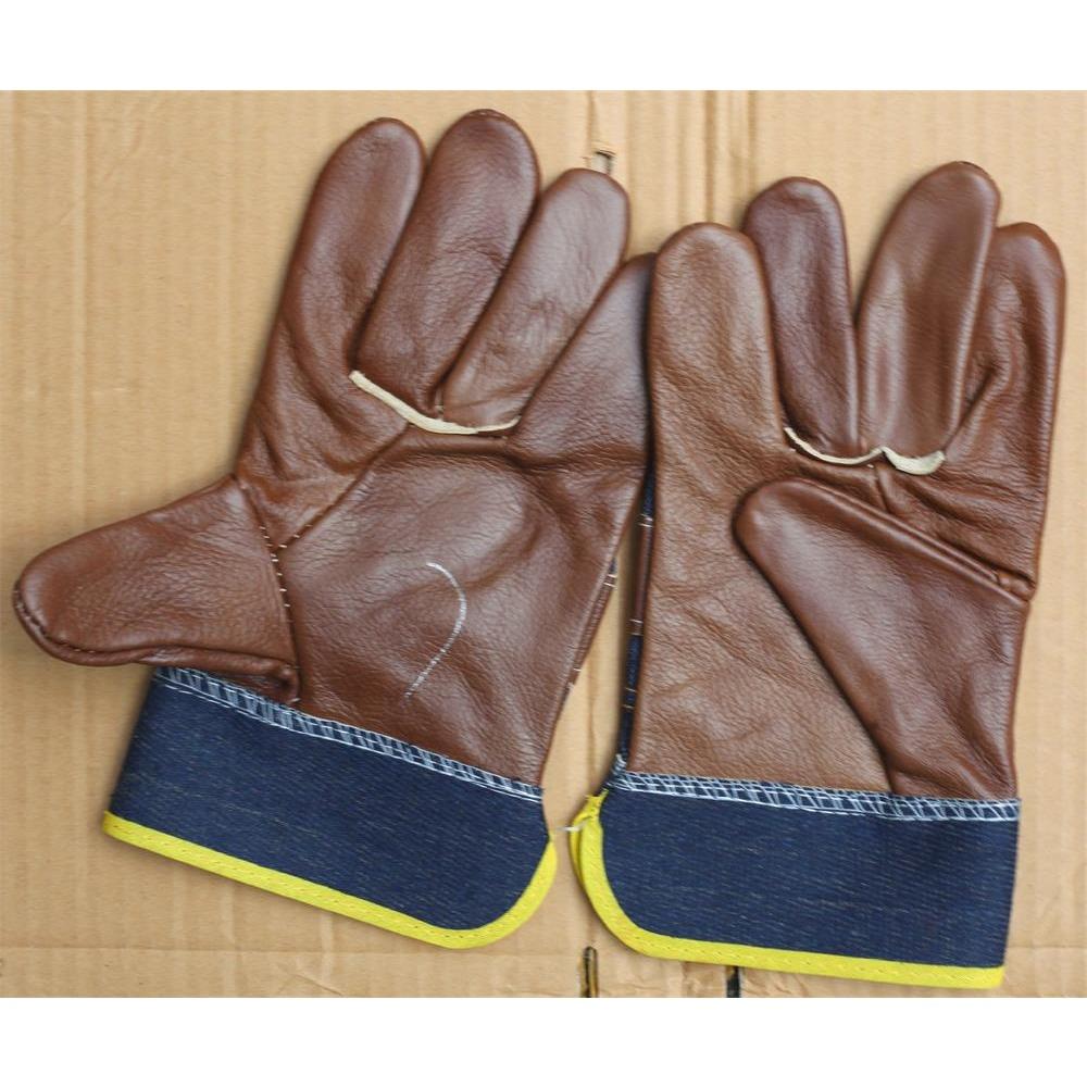 

Кожаные перчатки для сварки мебели из денима, короткие полукожаные перчатки, перчатки из цветочной кожи для защиты труда, металлургия 260 * dark color