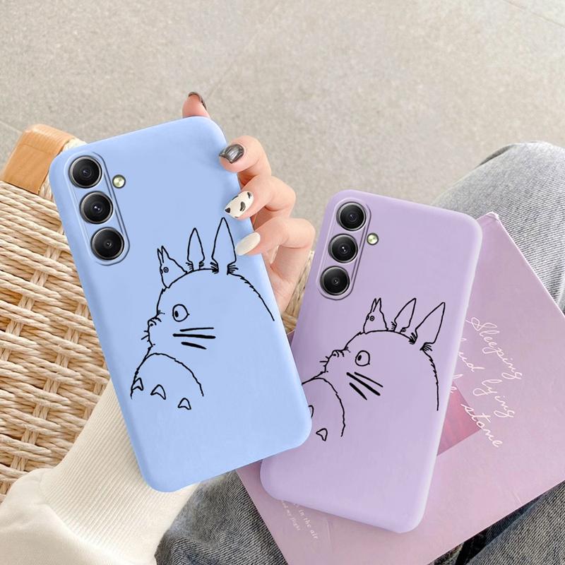 Totoro pouzdro na telefon pro páry iPhone 15 Samsung A55 S24 FE S25 M35 Xiaomi Redmi Note 13 Pro 14C Huawei Honor Realme nárazuvzdorný matný kryt proti poškrábání