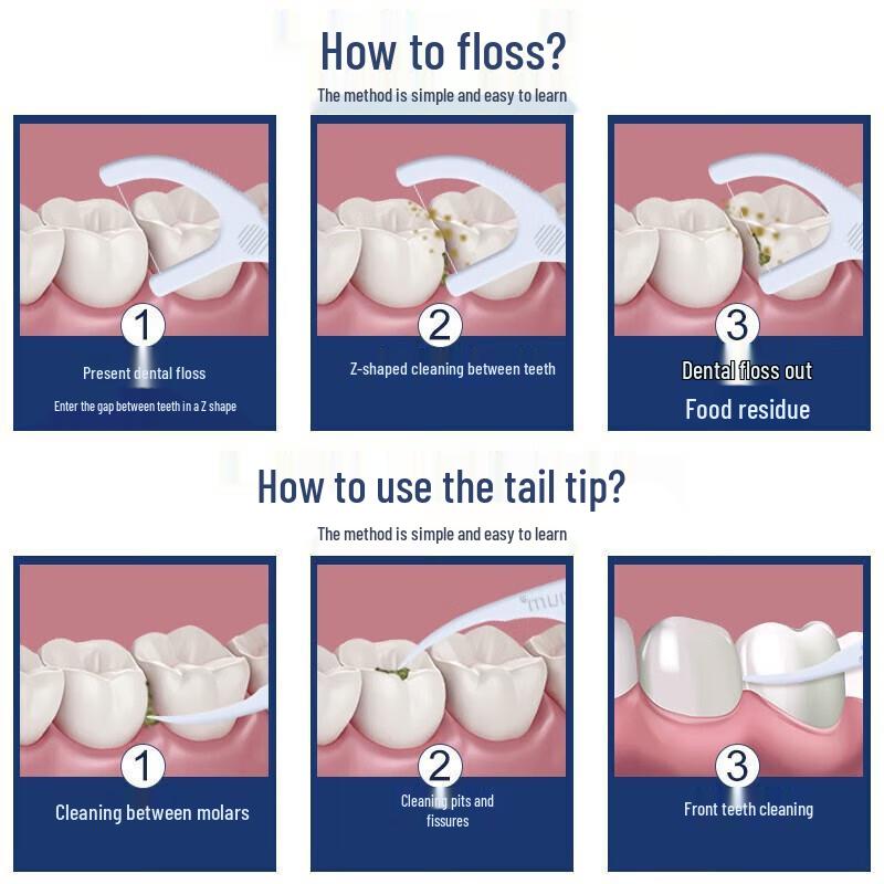 Deer Mama Disposable Dental Floss Picks, 500 Count