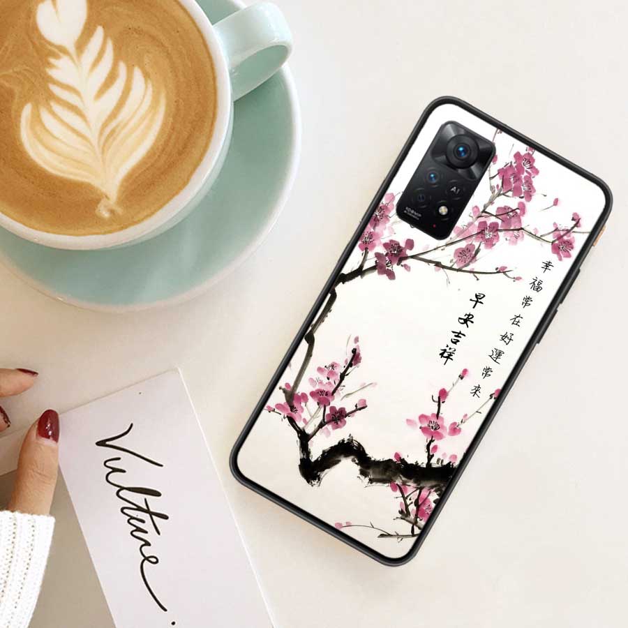 Cherry Blossom Tree Phone Case For Xiaomi Redmi Note 12 Plus 12S 11 11T Pro 5G 11E 11S 4G 10 10S 9 9S 9T 8 8T 7 Cover Shell Coqu