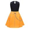 Kids Girls Anime Cartoon POP Singer Super Star Rumi Mira Zoey Printed Lapel Collar Sleeveless Dress Bag Set Halloween Cosplay Costumes