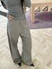 11KN Vintage Striped Wide-Leg Dress Pants with Scythe Design for Men & Women