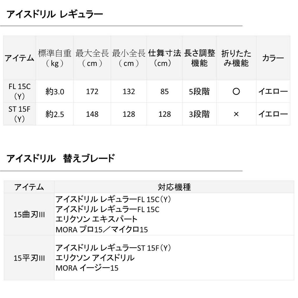 Daiwa Ice Drill Regular FL 15C(Y)