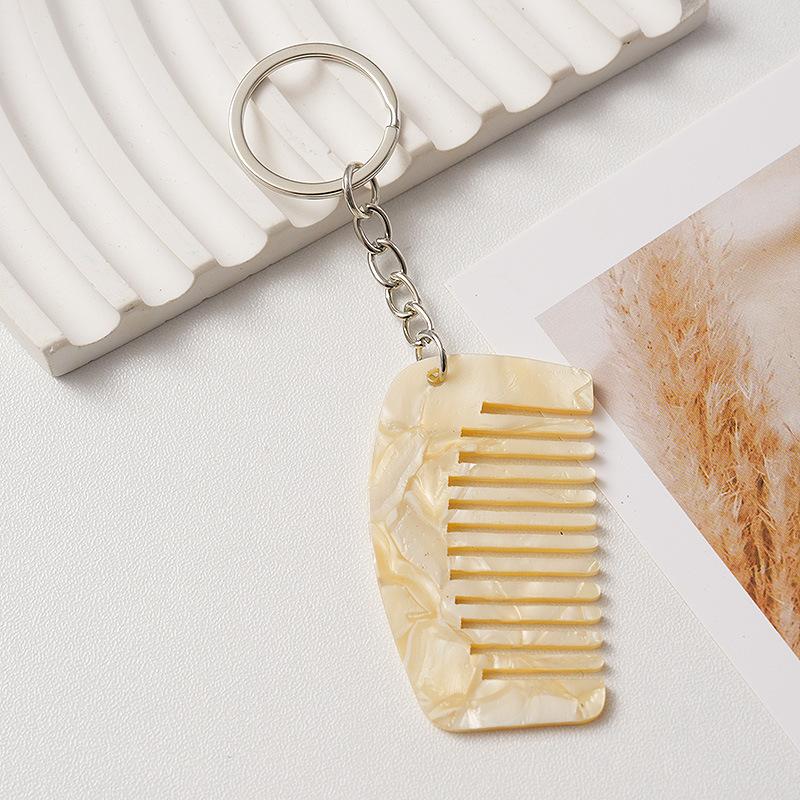 Loe| Acetate Mini Comb Keychain Women Bag Pendant Key Ring Cute Things Cheap Gift For Best Friends