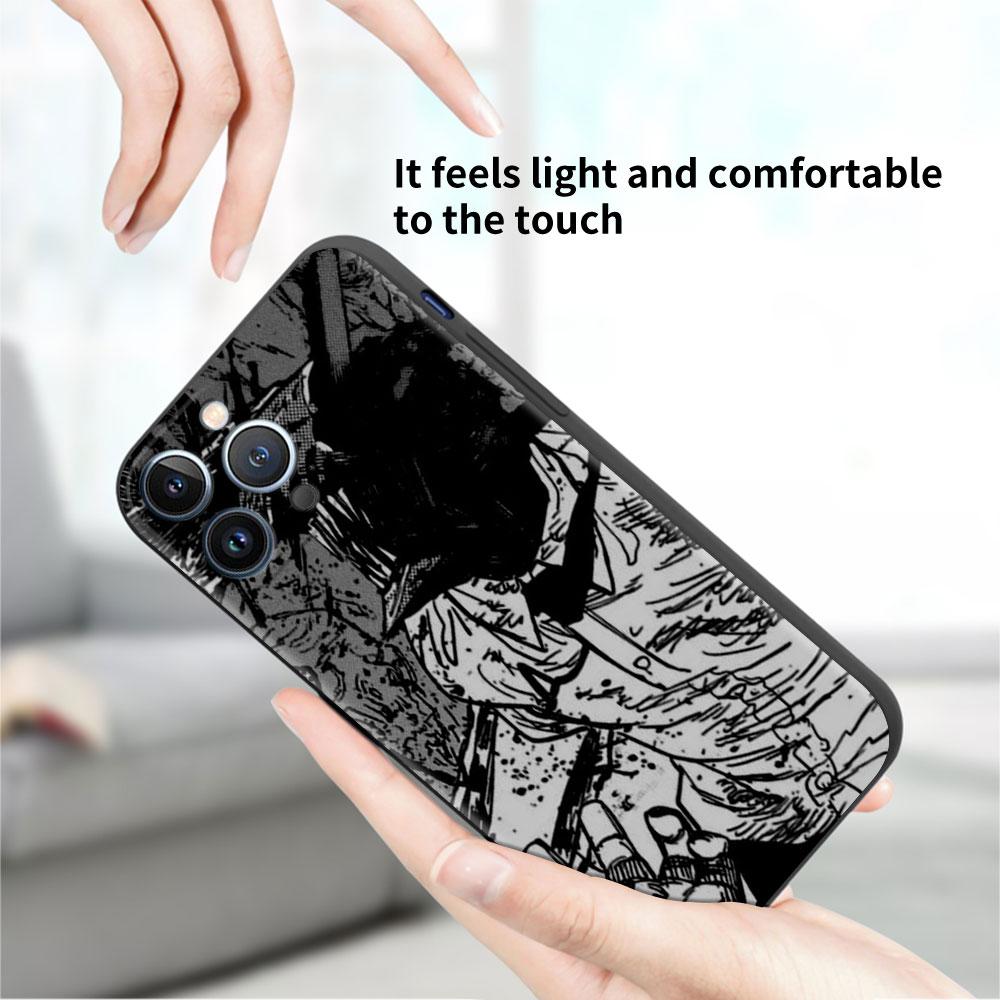 Pouzdro pro Apple iPhone 14 11 13 7 12 Pro 7 XR XS Max 8 Plus 6 14Pro 13Mini Černé Měkké Telefonní Coque Chainsaw Man Cool