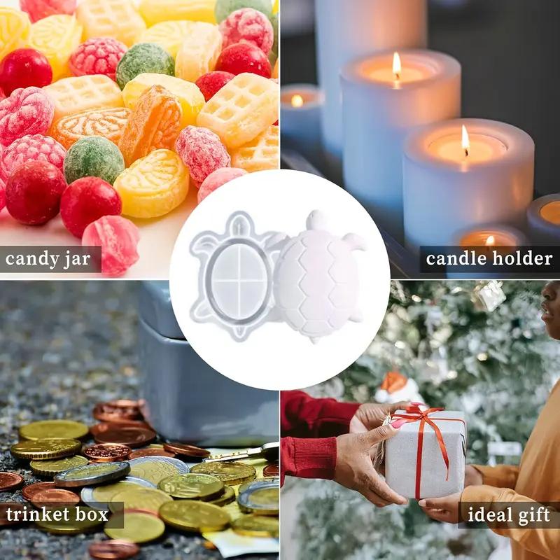 Sea Turtle Crab Shell Box Silicone Mold DIY Resin Beach Decor Storage Box Ocean Theme Coastal Organizer Desk Deco Craft