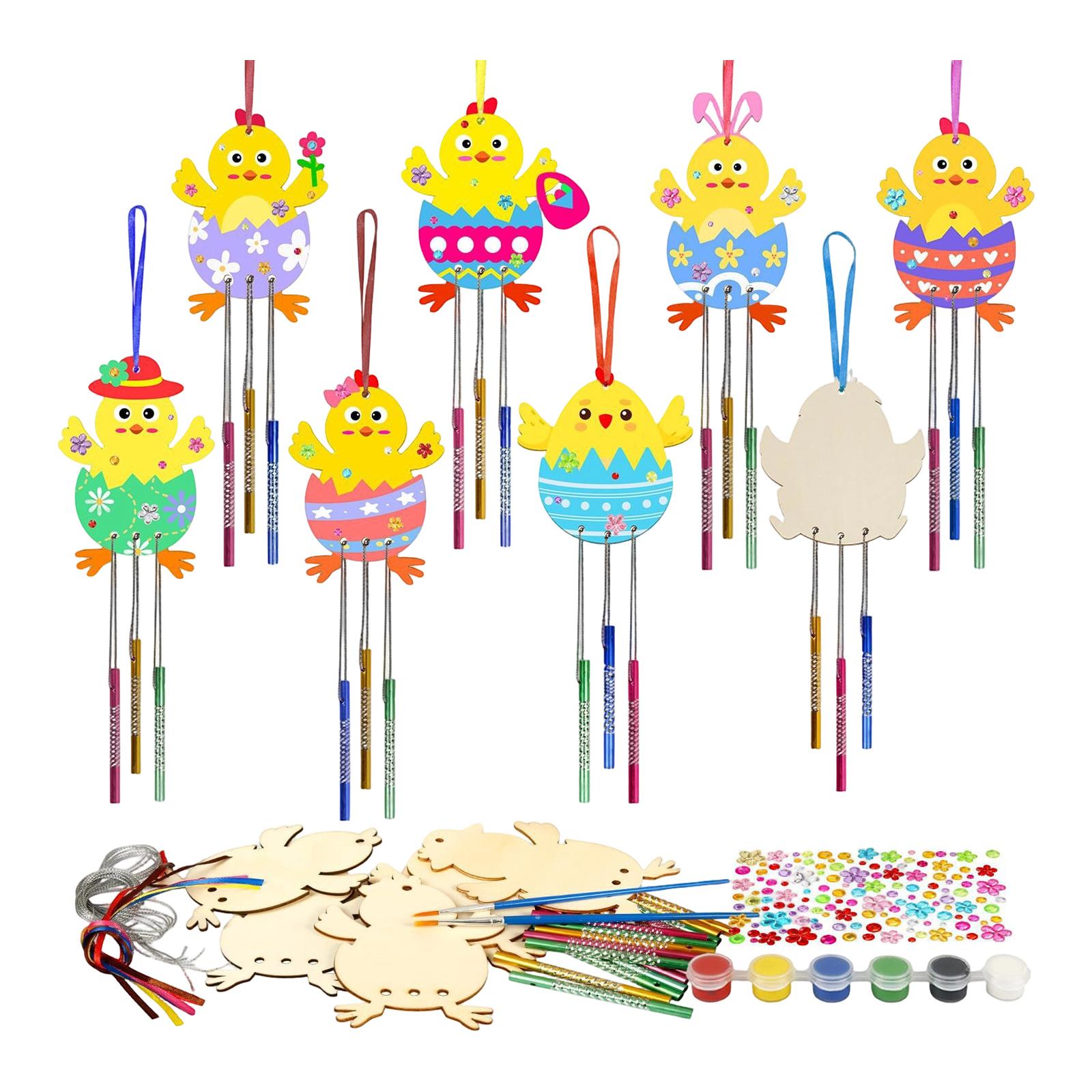 

1set Easter Bunny Wind Chimes Craft Kit Chimes For Decorative For Spring Decor And Creative Family Fun 5ml One Size