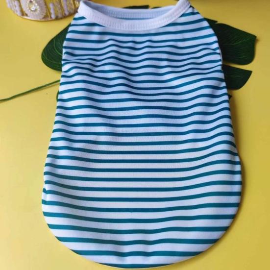 Dog Striped Vest Pets Casual Sleeveless Pullover Round Neck Vest Puppy Apparel for Girls Boys Daily Wear Travel Street Wear