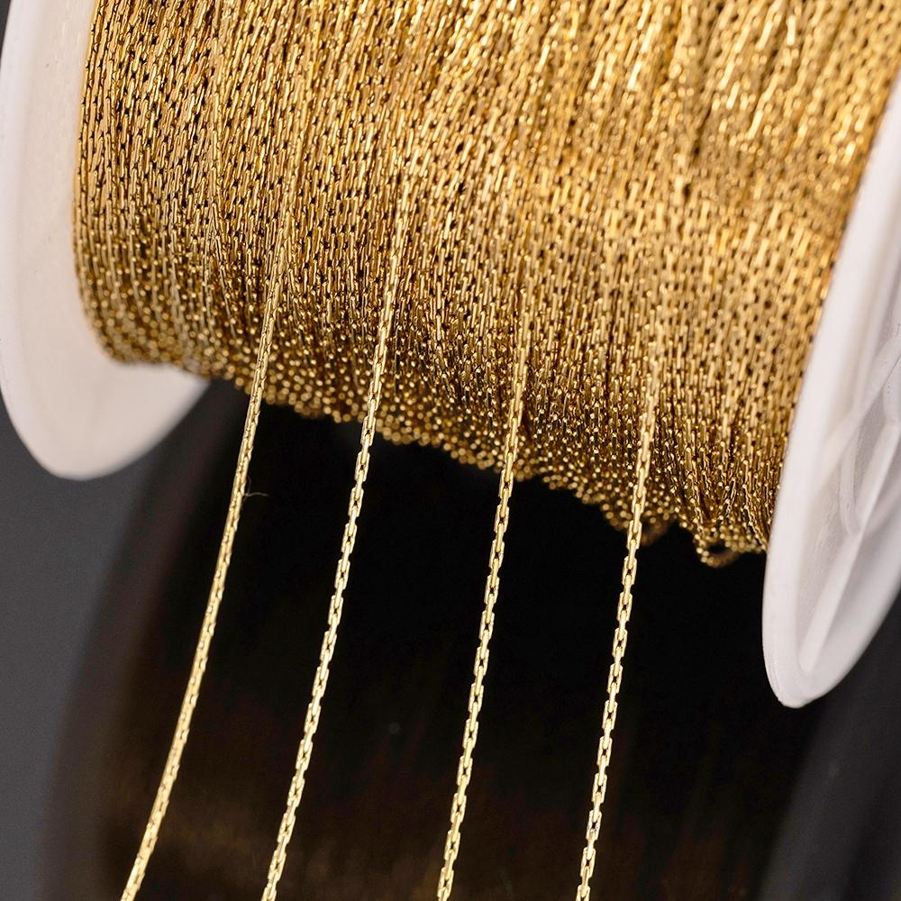 2M 10M 0.5mm Acciaio Inossidabile Sottile Cavo Dorato Maglia Catena Serpente per Fai da Te Collana Orecchini Cavigliera Forniture per Creazione Gioielli All'Ingrosso