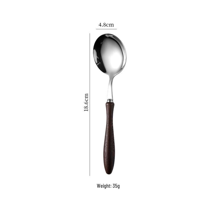 

ZISIZ 304 Stainless Steel Wenge Wood Dinner Spoons (6-Pack)