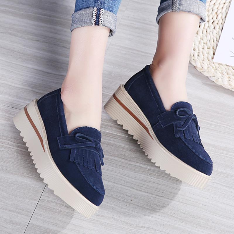European and American Solid Color Single Shoes 2024 New Thick Soled Sloping Heel One Foot Casual Plus Size Women's Single Shoes