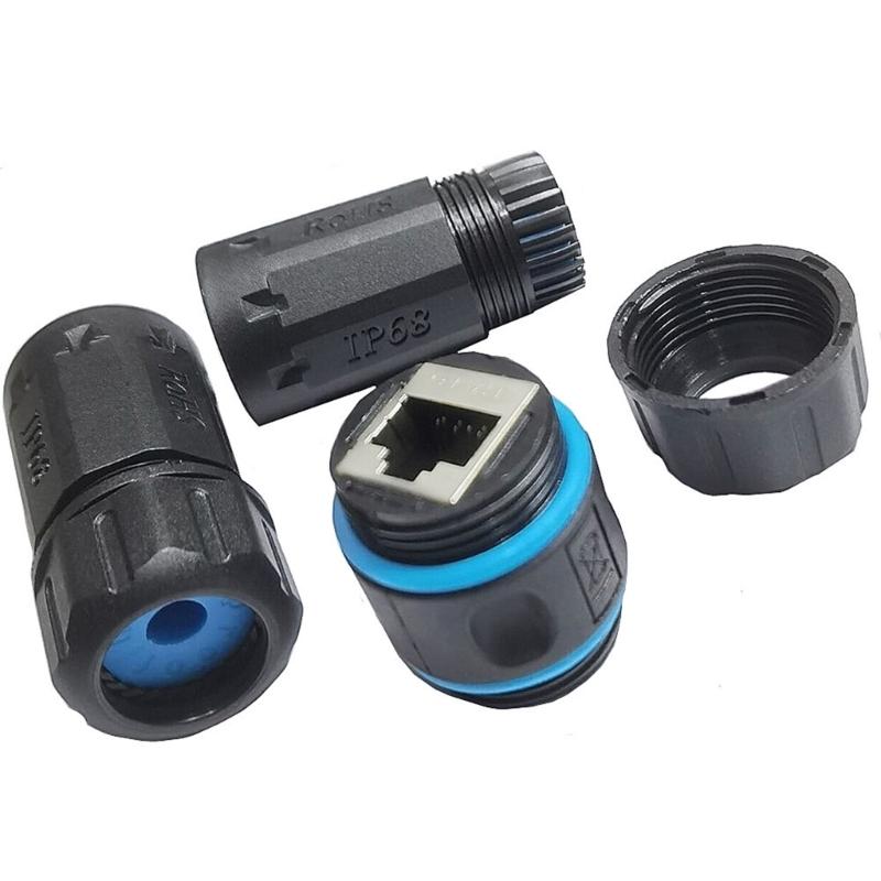 Cat6 RJ45 Ethernet Coupler 1Gbps Data Speed IP68 Waterproof and Dustproof for Networking Connection
