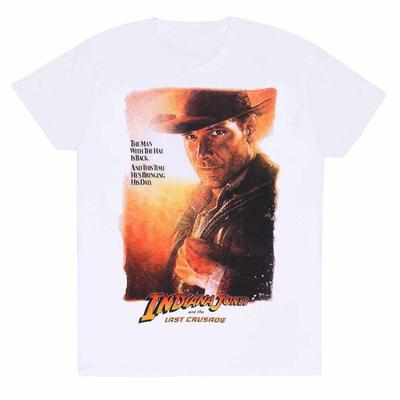 Indiana Jones Und Der Letzte Kreuzzug T-Shirt Filmposter Neu Weiß Offiziell