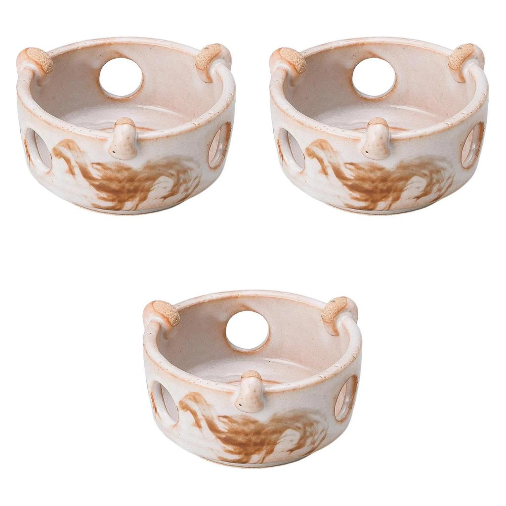 Set of 3 Shino Aranami Stoves x Banko Ware Direct Setomonohonpo [11.5 6.5cm] Stoves, Fire,