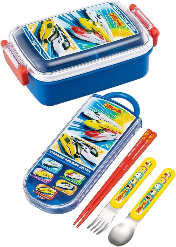 Plarail Trio Bento Chopstick Made in Dishwasher Takara Tomy Set Freezer Set, Chopsticks, Spoon, Fork, Case, Slide-out Type, Japan, Safe,