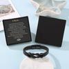 Bracelet en cuir avec nœud infini en acier inoxydable pour homme - Cadeau personnalisable pour les fils