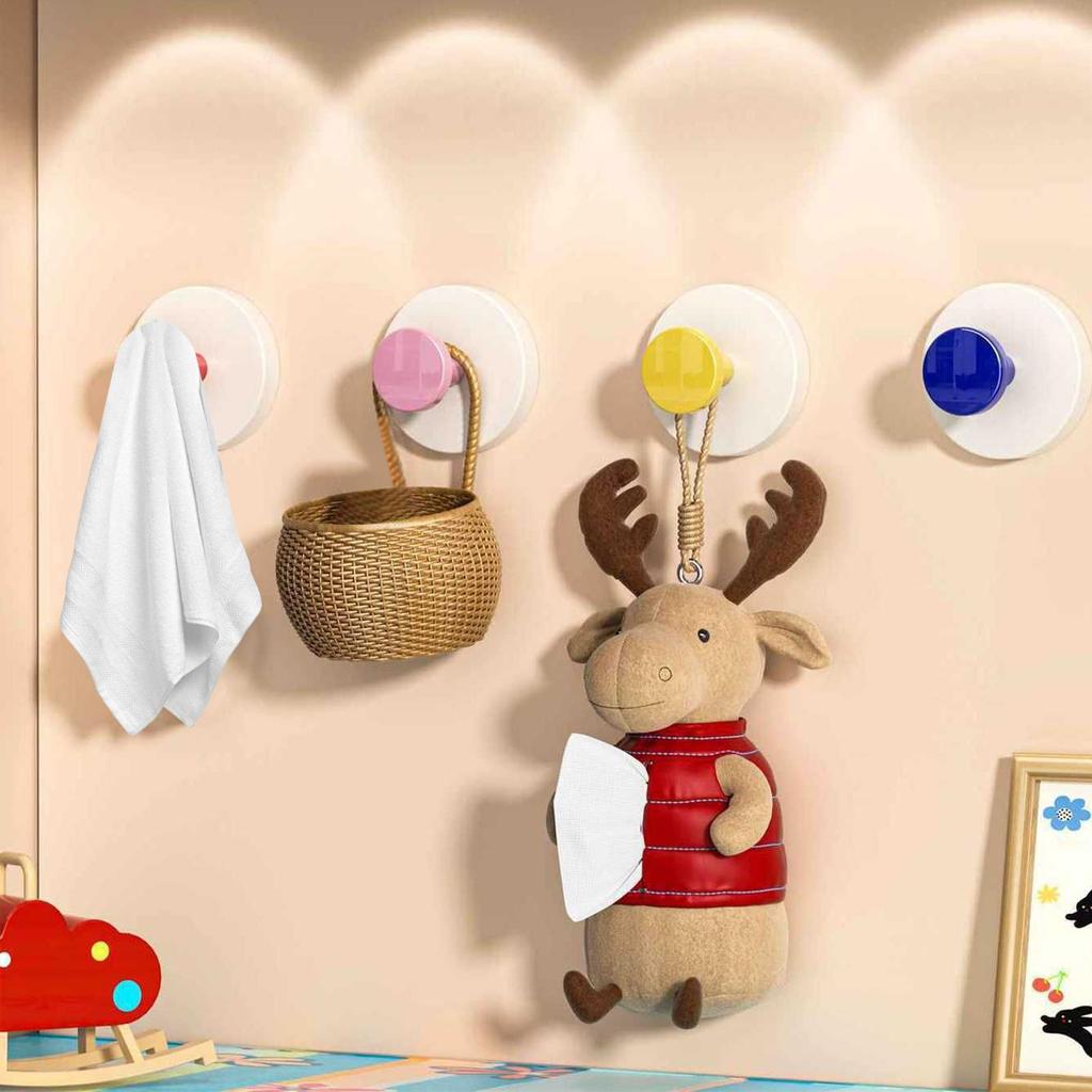 Suction Cup Hooks For Shower 4 Pieces Robe Hooks Towel Hanger For Kitchen Door Restroom Wall RV Wardrobe Home Glass Closet