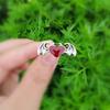 Gothic for Soul Ring Black Red Heart Demon Wing Ring High Polish Finger Ring Wedding Band Cocktail Party Promise Ring