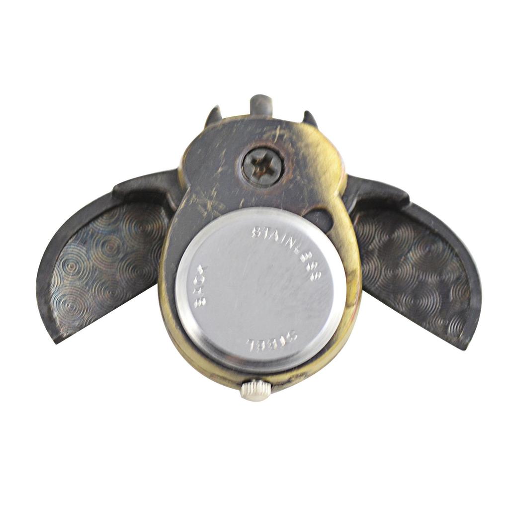 Vintage Owl Pendant Necklace with Antique Bronze Slide Cover Pocket Watch