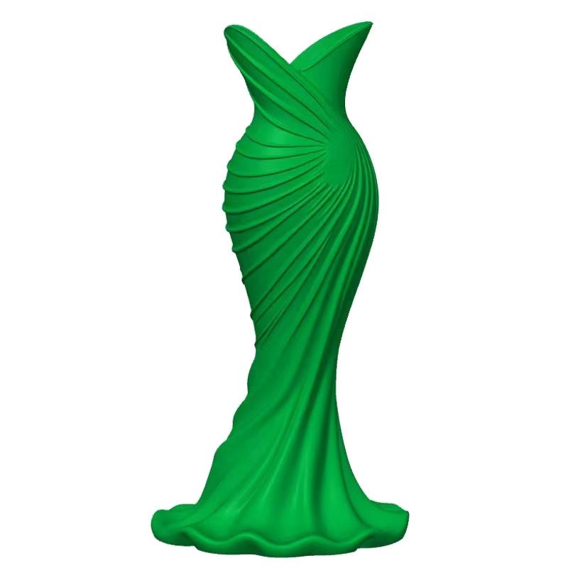 3D-gedruckte kreative Kleiderdesign-Vase Minimalistischer dekorativer Blumentopf für Eingangsbereich Regal Heimgeschenk für Frauen