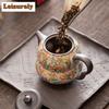 200ml Fortune Teapot Boutique Tea Infuser Pot Tea Soaking Kettle With Ball Hole Chinese Tea Tableware Ornaments Collection Craft