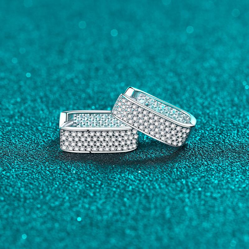0.92ct Moissanite Earrings for Women Lab Grown Diamond Ear Studs 925 Silver Fine Jewelry Gift