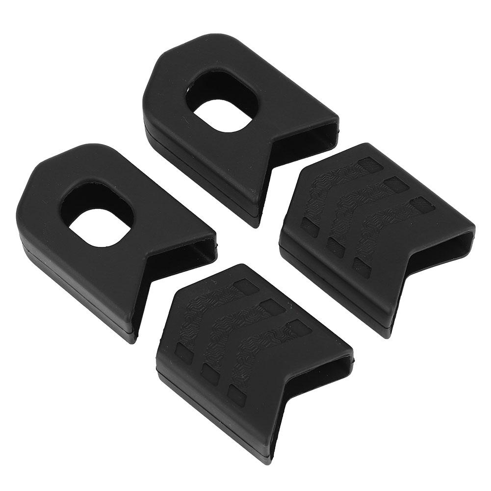 2 Pair Cycling Silicone Crank Cover Protective Case Bicycle Accessory for Road Bikeblack