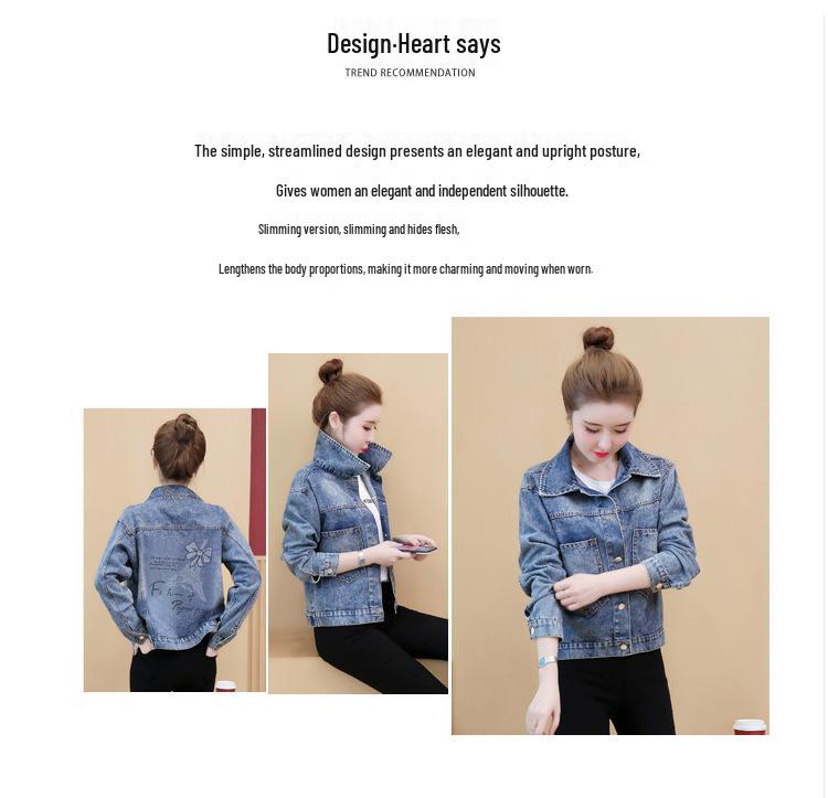 Chaqueta de mezclilla holgada estilo coreano para mujer talla grande, Otoño 2026