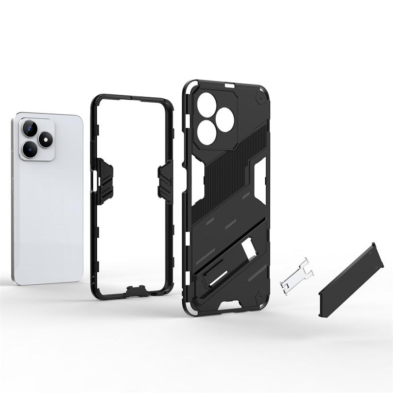 For Realme C51 Case Realme C51 C53 C55 Cover Cases Shockproof Armor PC Stand Silicone Protective Phone Back Shell Realme C51