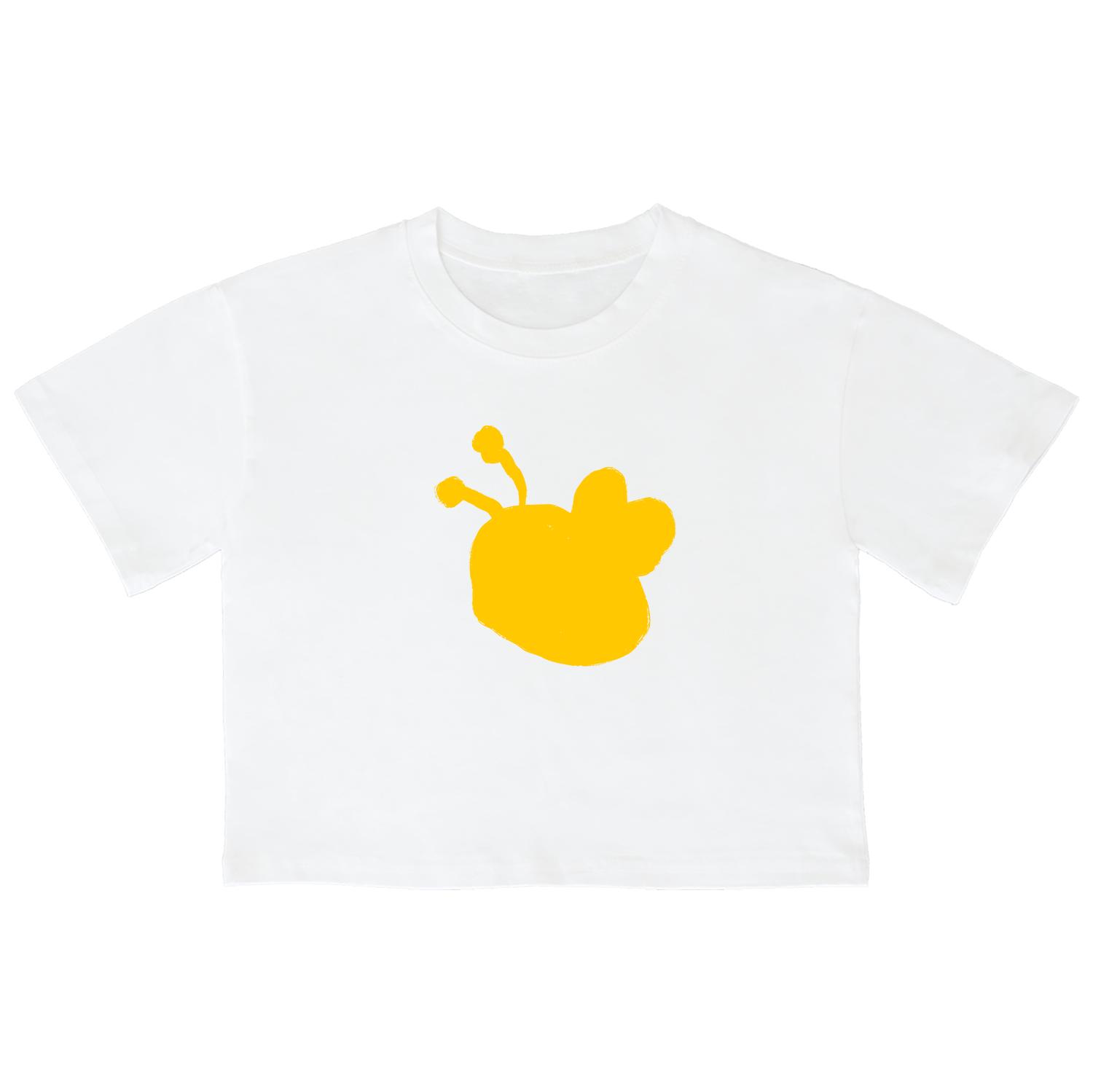 Awesome Us (23Ss) Silhouette Honey Bee Yellow Crop Short Sleeve T-Shirt White Free/Free