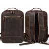 Retro Backpack Double Zipper Main Bag Leather Backpack Large Capacity Mad Horse Leather Outdoor Travel Bag Leisure Computer Bag