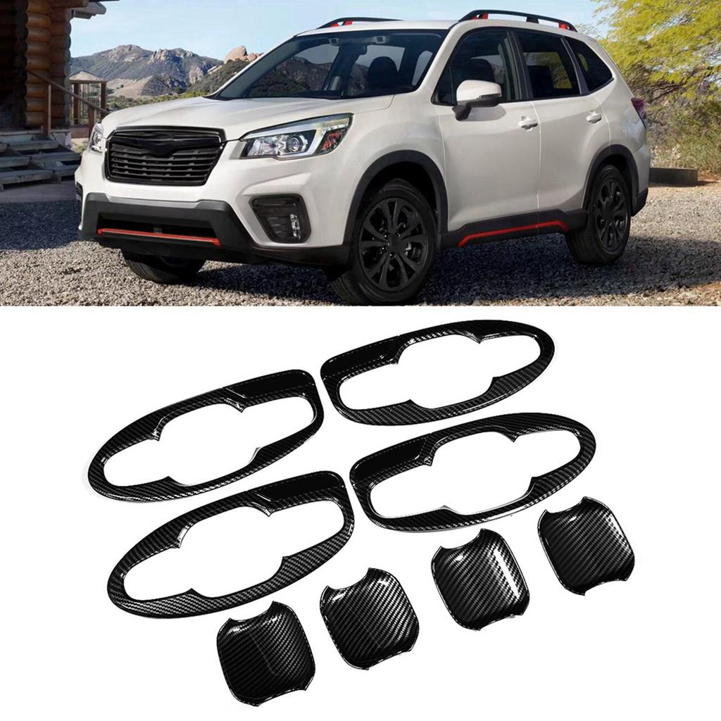 8pcs Car Door Handle Bowl Insert Plate Trim Fit for Subaru Forester SK 2019