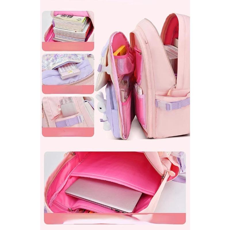 New School Bag Primary Back Pack For Girls Children Backpack Large Capacity Bookbag Waterproof Bags Multiple Pockets Schoolbags