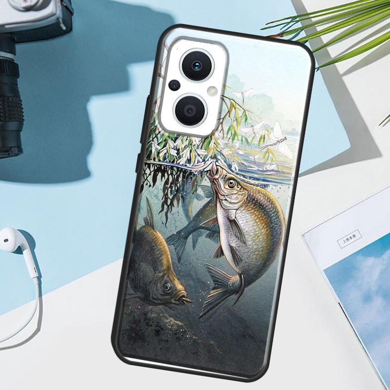 Carps Fish Fishing Case For OPPO Reno 14 12 11 13 F 10 Pro 14F 12F 11F 8 7 Lite OPPO Find X9 X8 X6 X5 Pro Cover