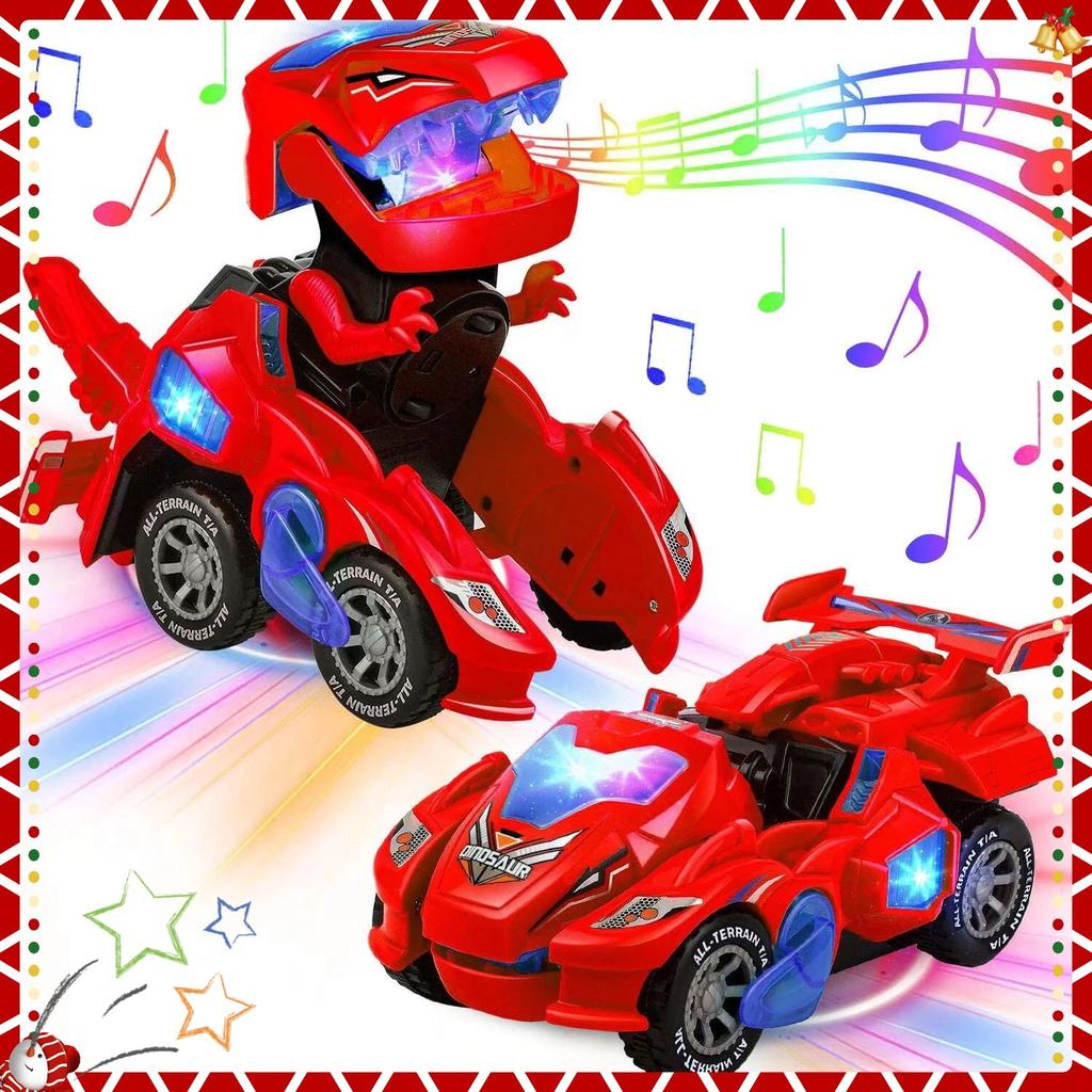 Transforming Dinosaur LED Cars | Light Sound Tyrannosaurus Rex Toys | Electric Toys | Transformed Dinosaur Chariots