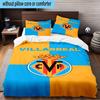 3PCS Villar-real Football Club Bedding Set,Including 1pc Duvet Cover And 2pcs Pillowcases Perfect for Bedroom, Dormitory, Fan Christmas Gift